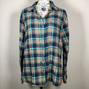 Dickies plaid button down 100% cotton blue green red western country chores M